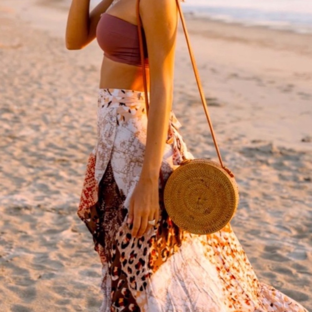 Round Rattan Crossbody